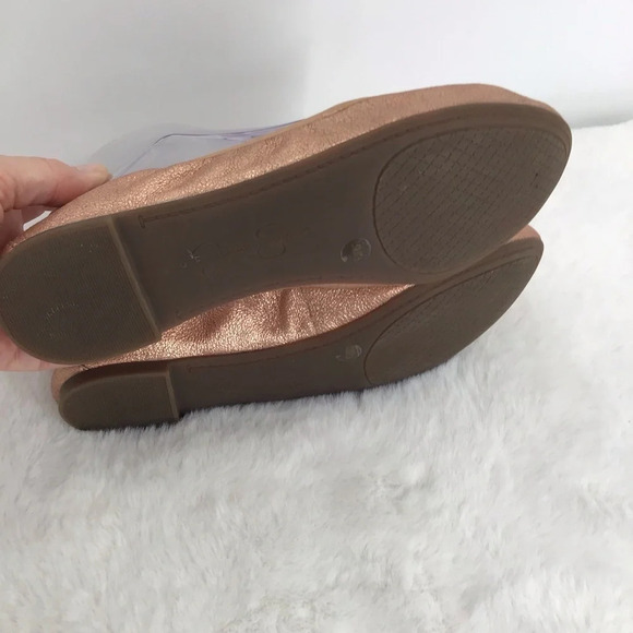Jessica Simpson Nalan Leather Rose Gold Ballet Flats Casual Career Size 7.5 - Picture 10 of 11
